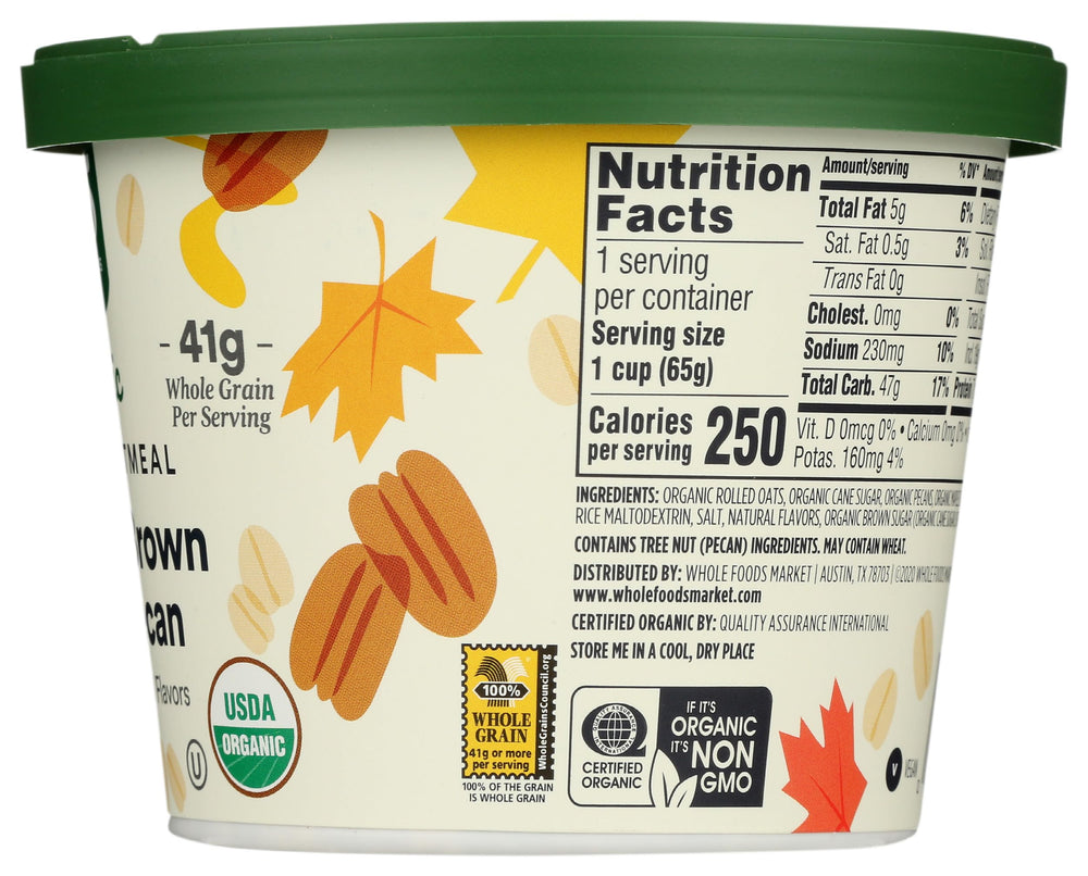 365 by Whole Foods Market nutrition label highlights iron and fiber content