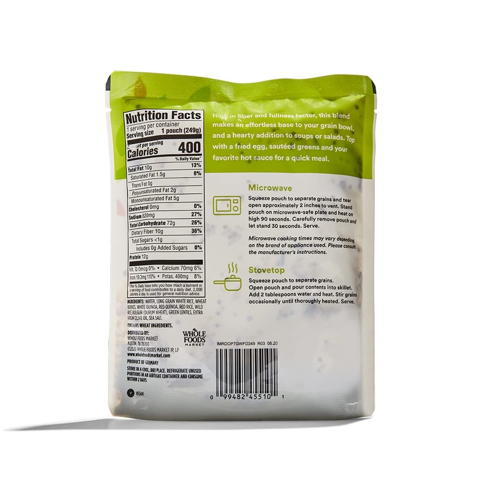 365 by Whole Foods Market 7 Grain Lentil Blend microwavable pouch ready in 90 seconds