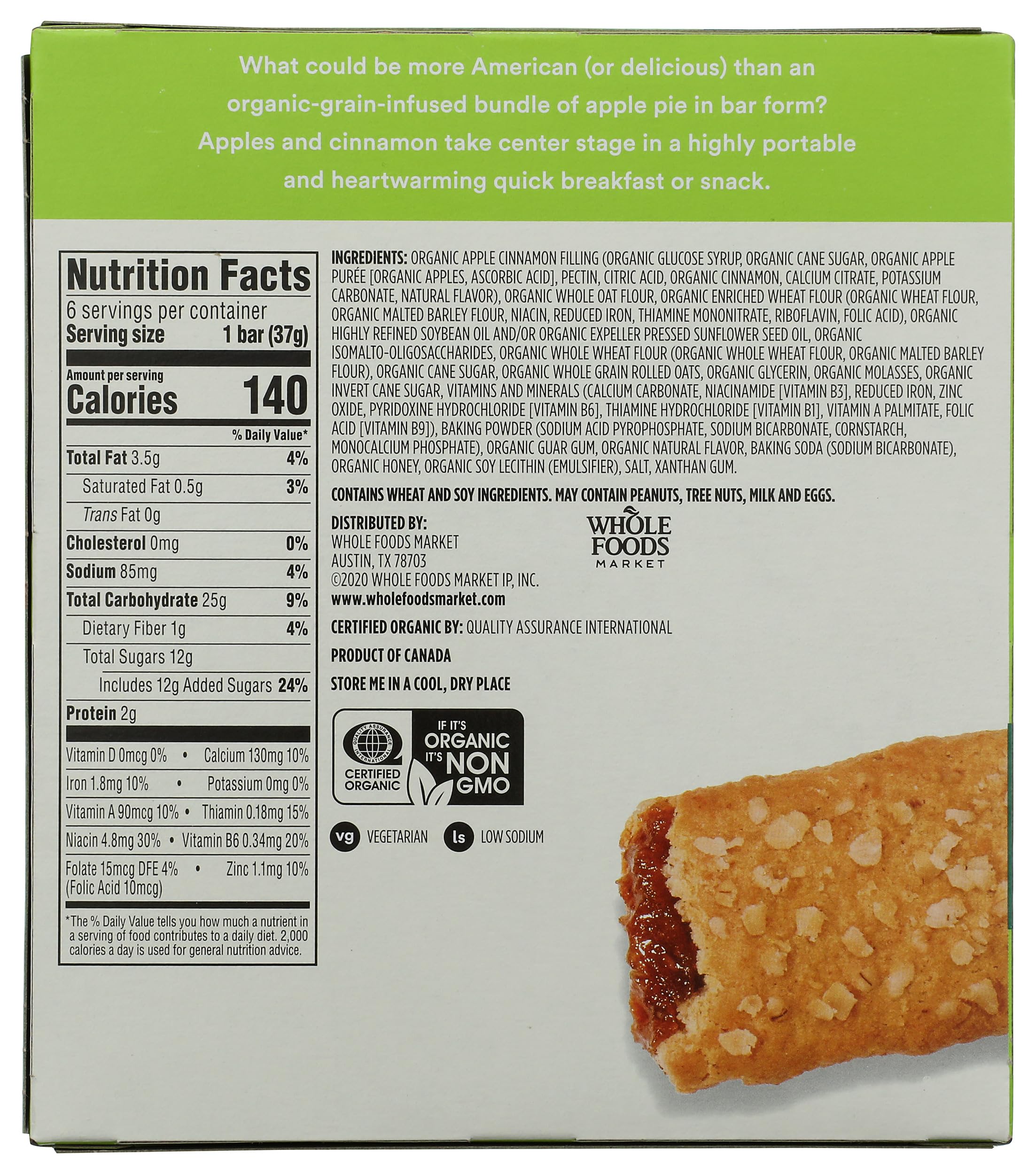365 by Whole Foods Market bars inside pack shown for easy grab-and-go nutrition