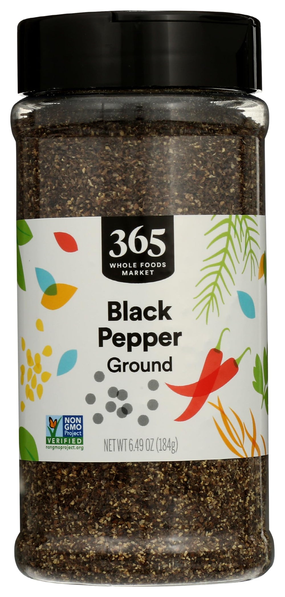 365 by Whole Foods Market black pepper bottle closeup for fresh everyday seasoning