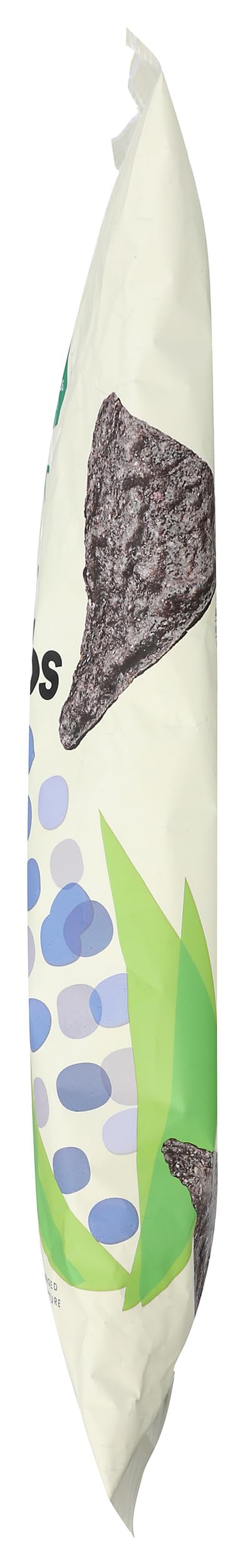 365 by Whole Foods Market blue corn tortilla chips texture close-up highlighting stone-ground authenticity.