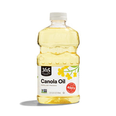 365 by Whole Foods Market Canola Oil bottle 32 oz ready for everyday cooking with a light flavor