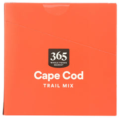 Non-GMO Project Verified and kosher pareve seals on 365 Cape Cod Trail Mix packaging