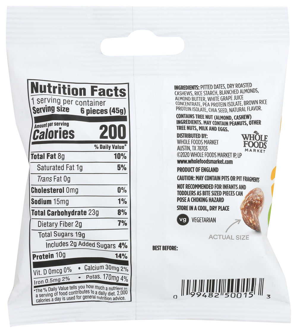 365 by Whole Foods Market bites nutrition panel is non-GMO verified.