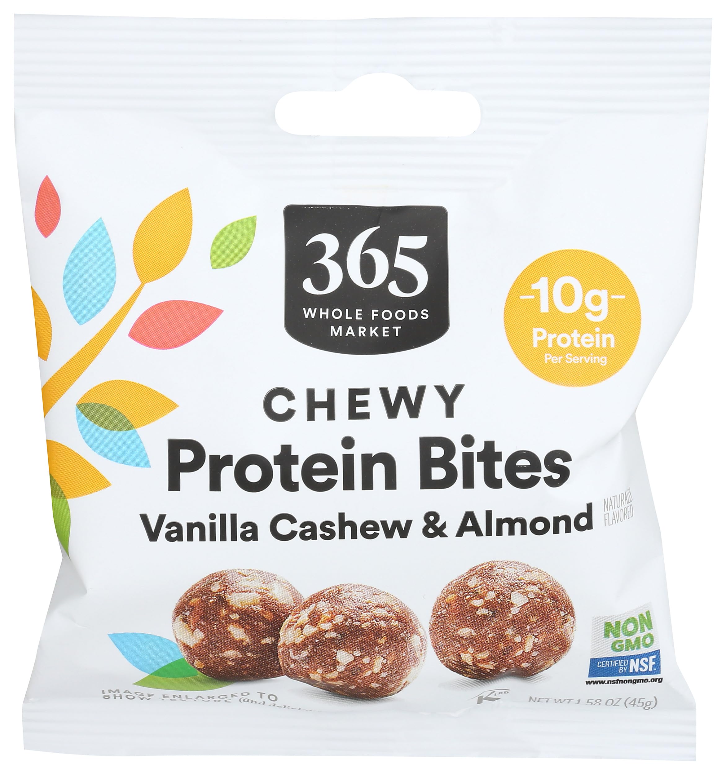 365 by Whole Foods Market protein bites in packaging, grab-and-go snack.