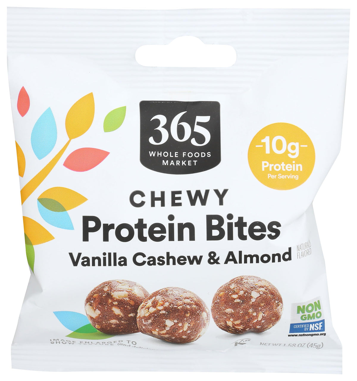 365 by Whole Foods Market protein bites in packaging, grab-and-go snack.