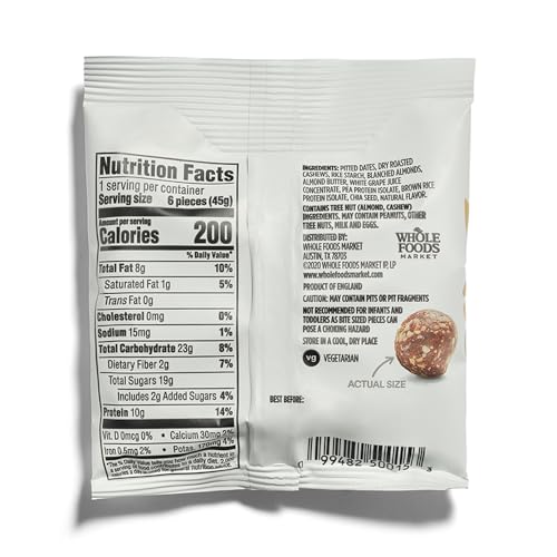 365 by Whole Foods Market bites close-up, chewy texture with real nuts.
