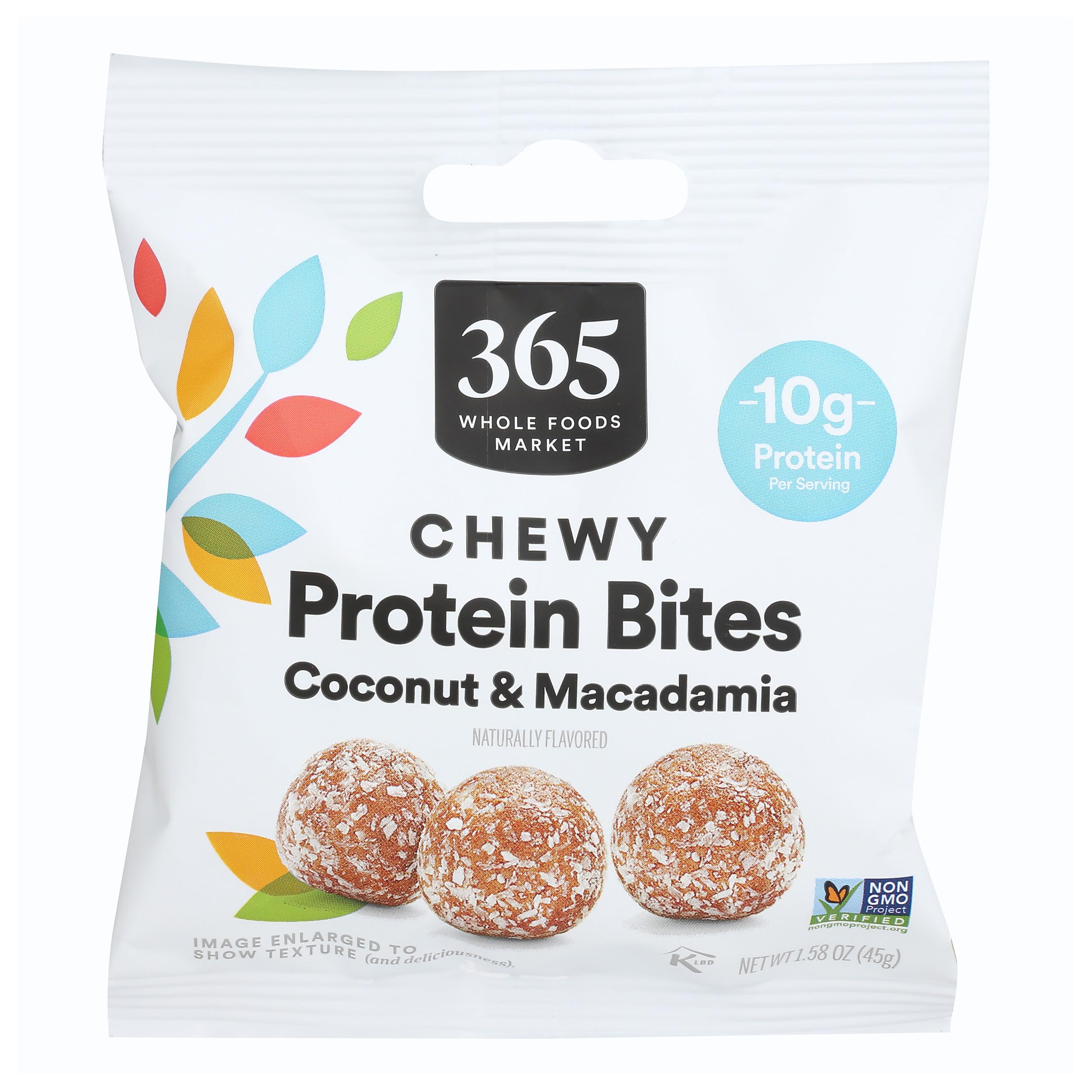 365 by Whole Foods Market coconut macadamia bites in a resealable pack for on-the-go protein