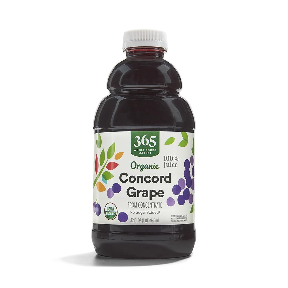 365 by Whole Foods Market Concord grape juice bottle ready for a refreshing pour.