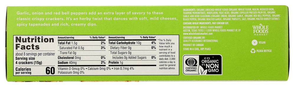 365 by Whole Foods Market crackers placed on a cheese board