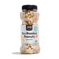 365 by Whole Foods Market dry roasted peanuts packaging front for convenient snacking