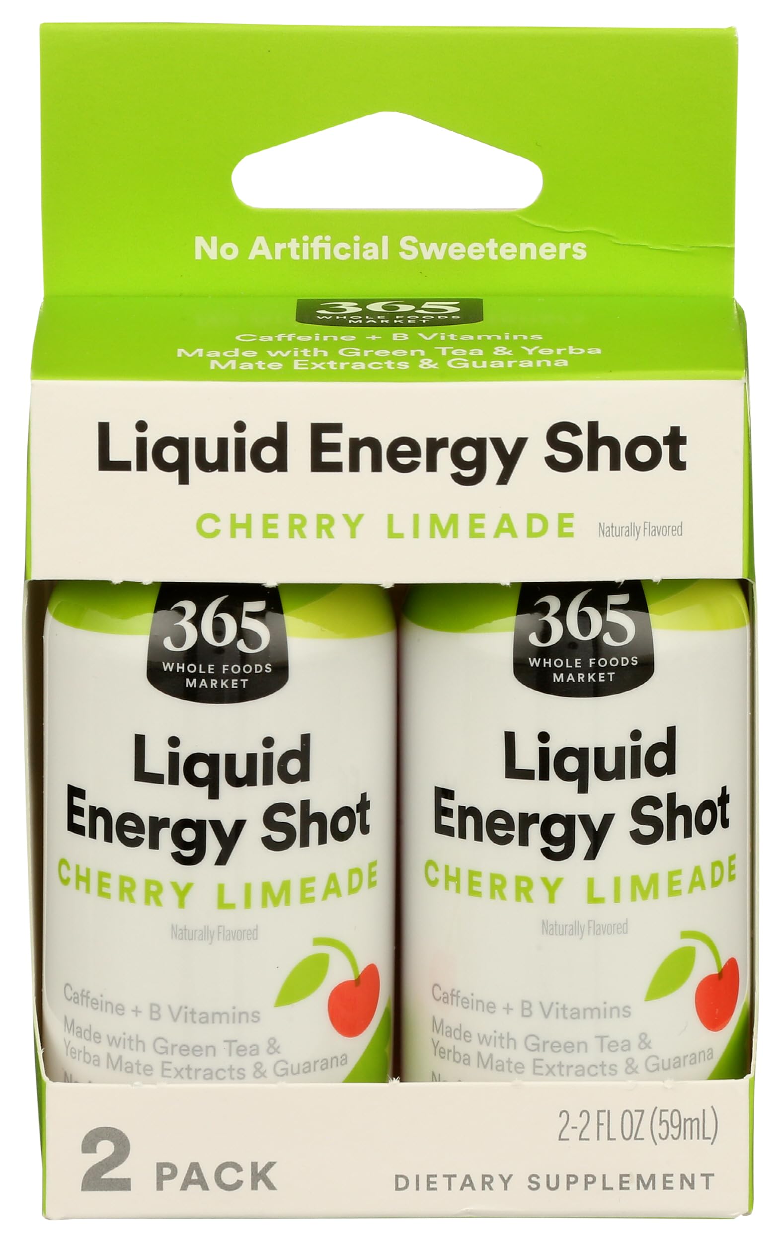 365 by Whole Foods Market energy shot duo pack cherry limeade bottles ready to grab on the go