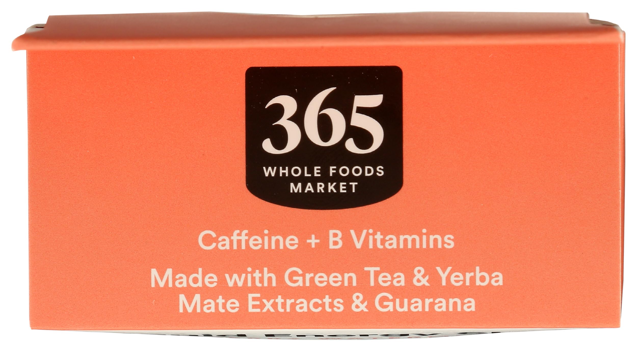 365 energy shot duo label close-up, highlighting clean ingredients and strawberry watermelon flavor.