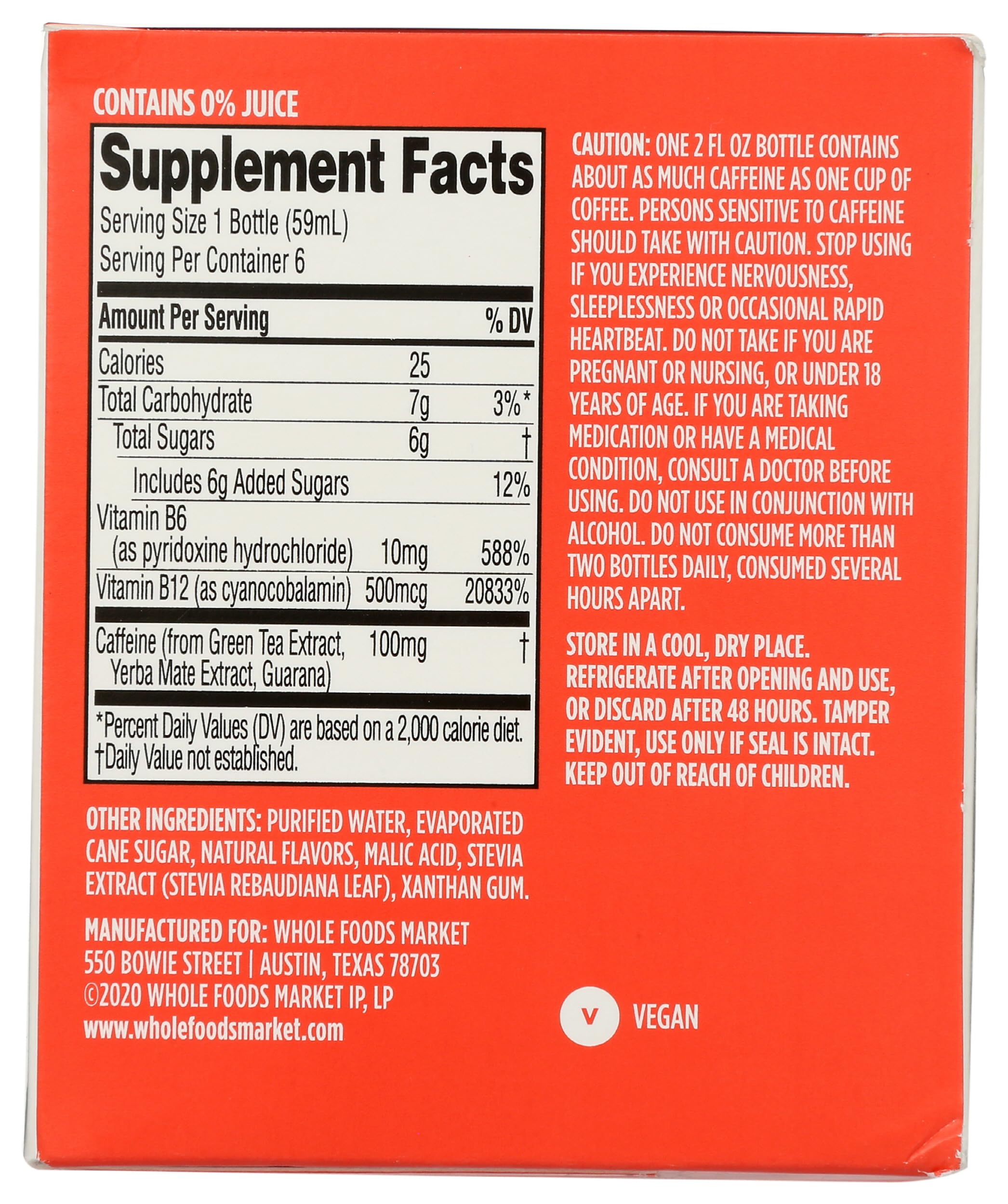 365 by Whole Foods Market Pomegranate Energy Shot table top setup signals quick pick-me-up
