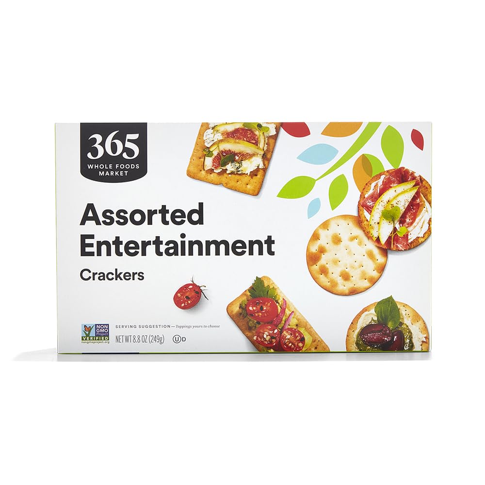 365 by Whole Foods Market entertaining crackers variety displayed with cheese and dips for elegant pairings