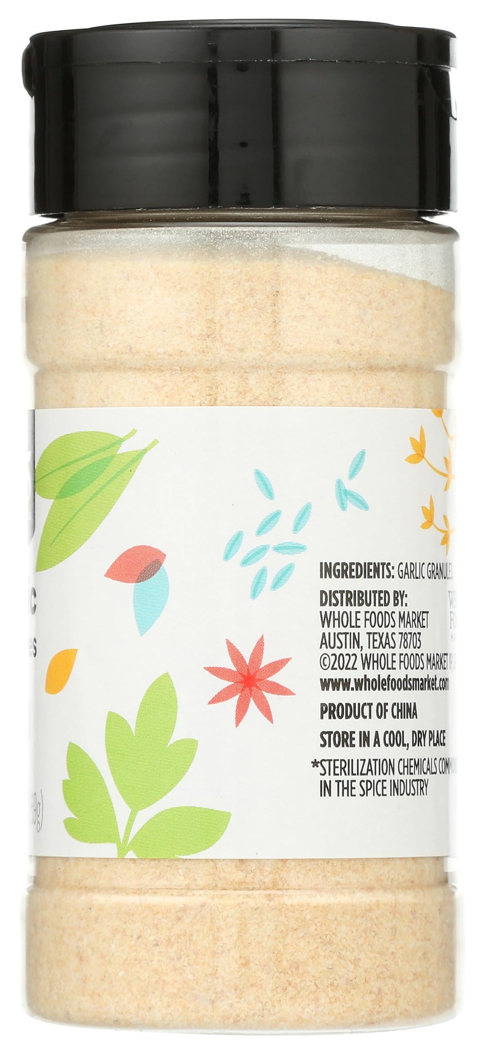 365 by Whole Foods Market garlic granules label highlights non-GMO and kosher certifications