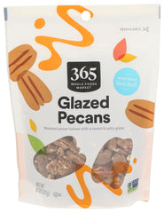 365 by Whole Foods Market glazed pecans bag closeup, ideal for quick snacking