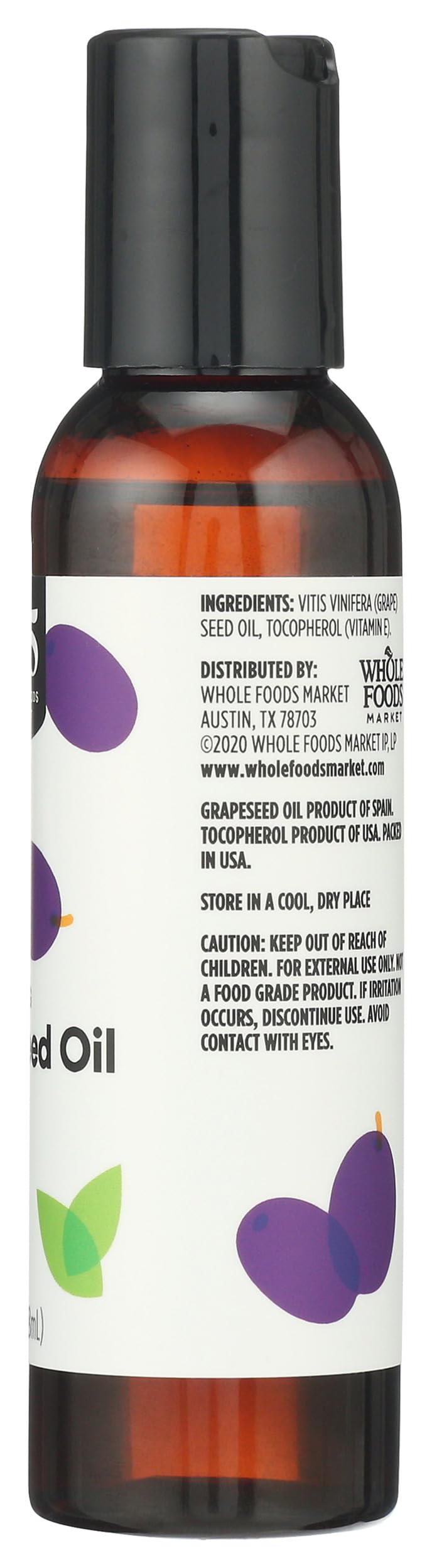 365 by Whole Foods Market grapeseed oil displayed on a bathroom vanity for daily use