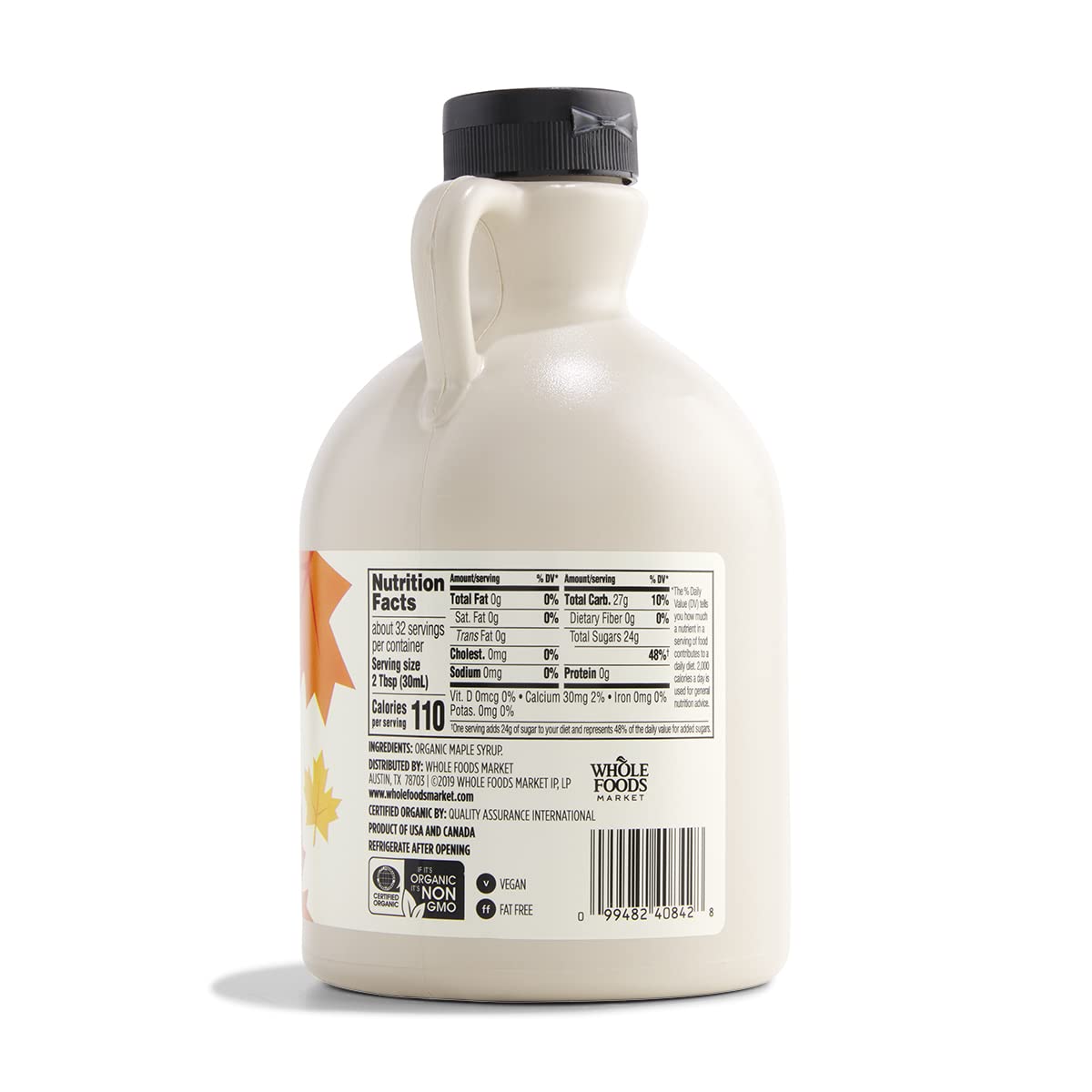 Pouring 365 by Whole Foods Market maple syrup adds robust sweetness to desserts and breakfasts