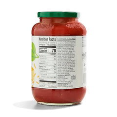 365 by Whole Foods Market sauce bottle showing no sugar added claim, a healthier option for pasta