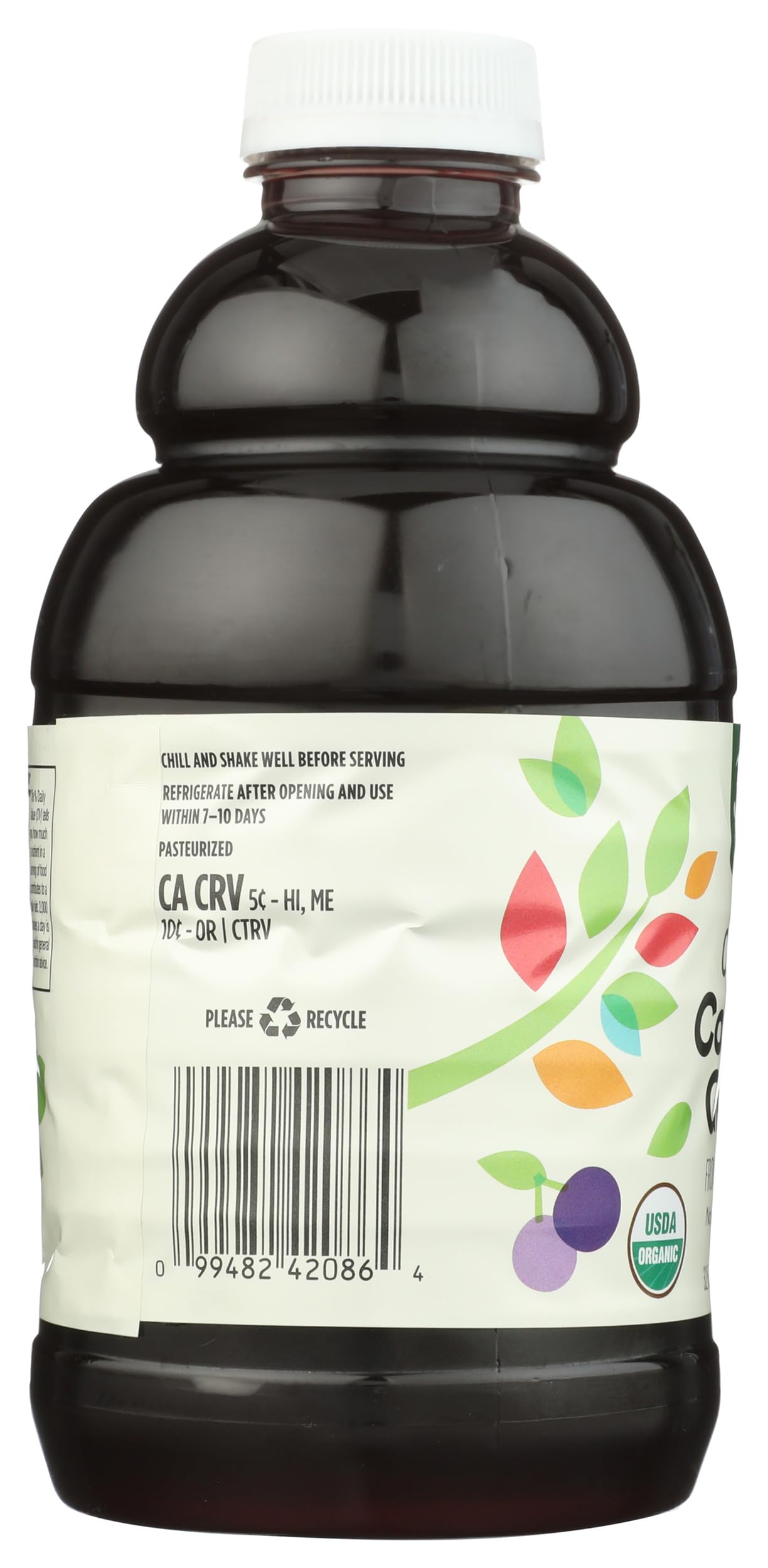 365 by Whole Foods Market juice label highlights non-GMO ingredients and organic sourcing.