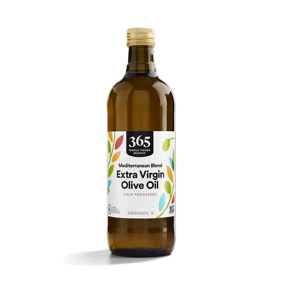 365 by Whole Foods Market olive oil bottle for versatile cooking.