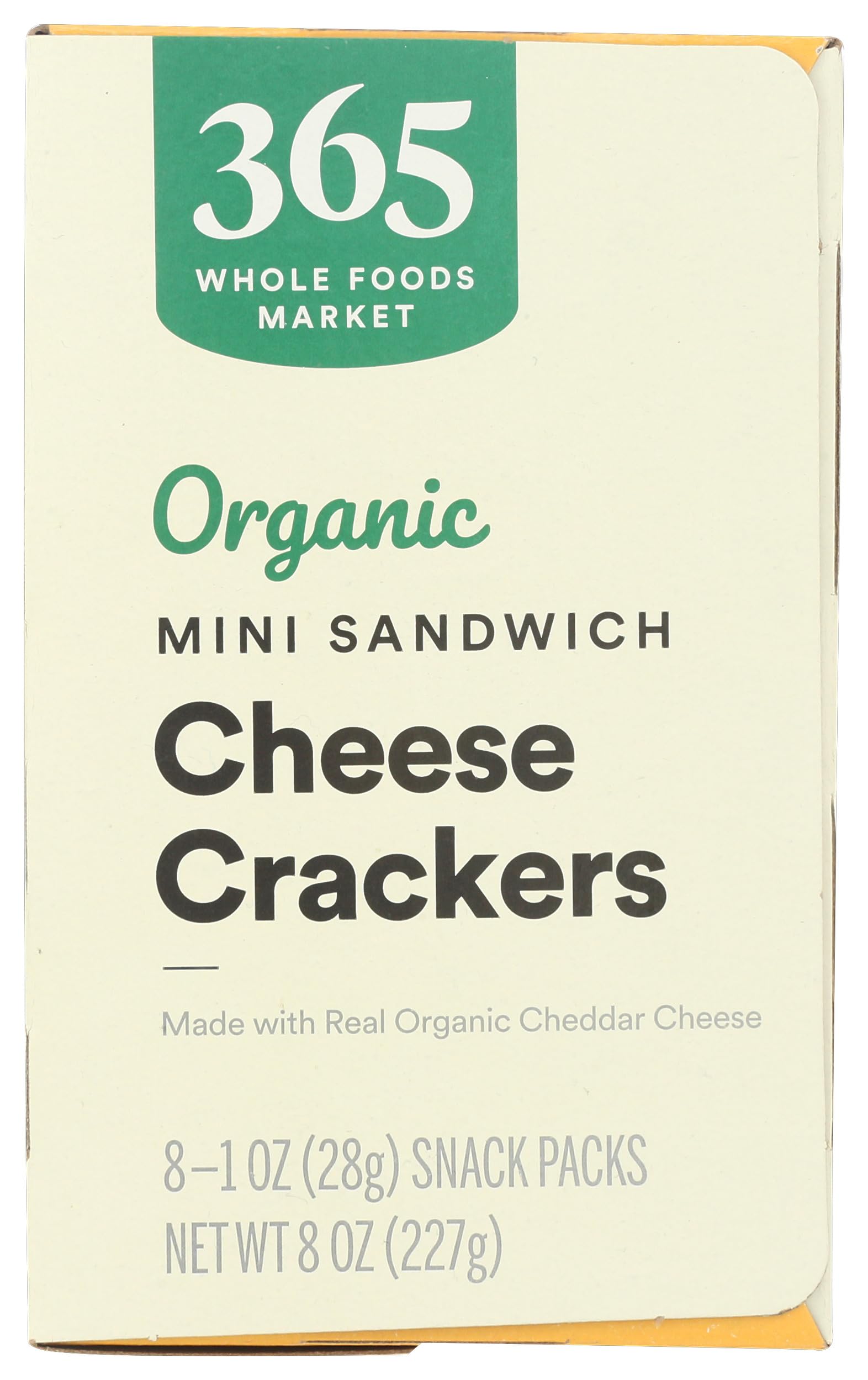 365 by Whole Foods Market open cracker with cheddar center, creamy texture visible.