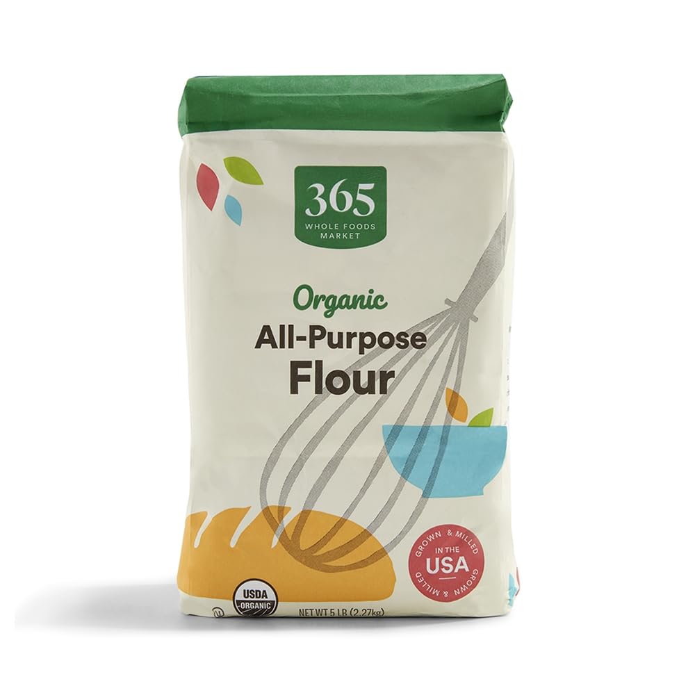 365 by Whole Foods Market organic all-purpose flour in a front bag view for versatile baking