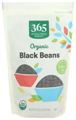 365 by Whole Foods Market organic black beans label front, protein-rich pantry staple