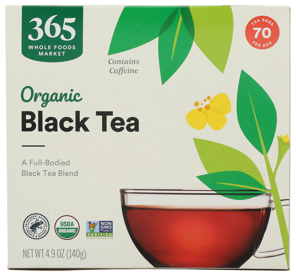 365 by Whole Foods Market organic black tea bags offer a robust daily pick-me-up.