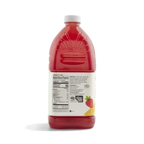 365 by Whole Foods Market Organic Blueberry Lemonade pour in a glass, bright and inviting.