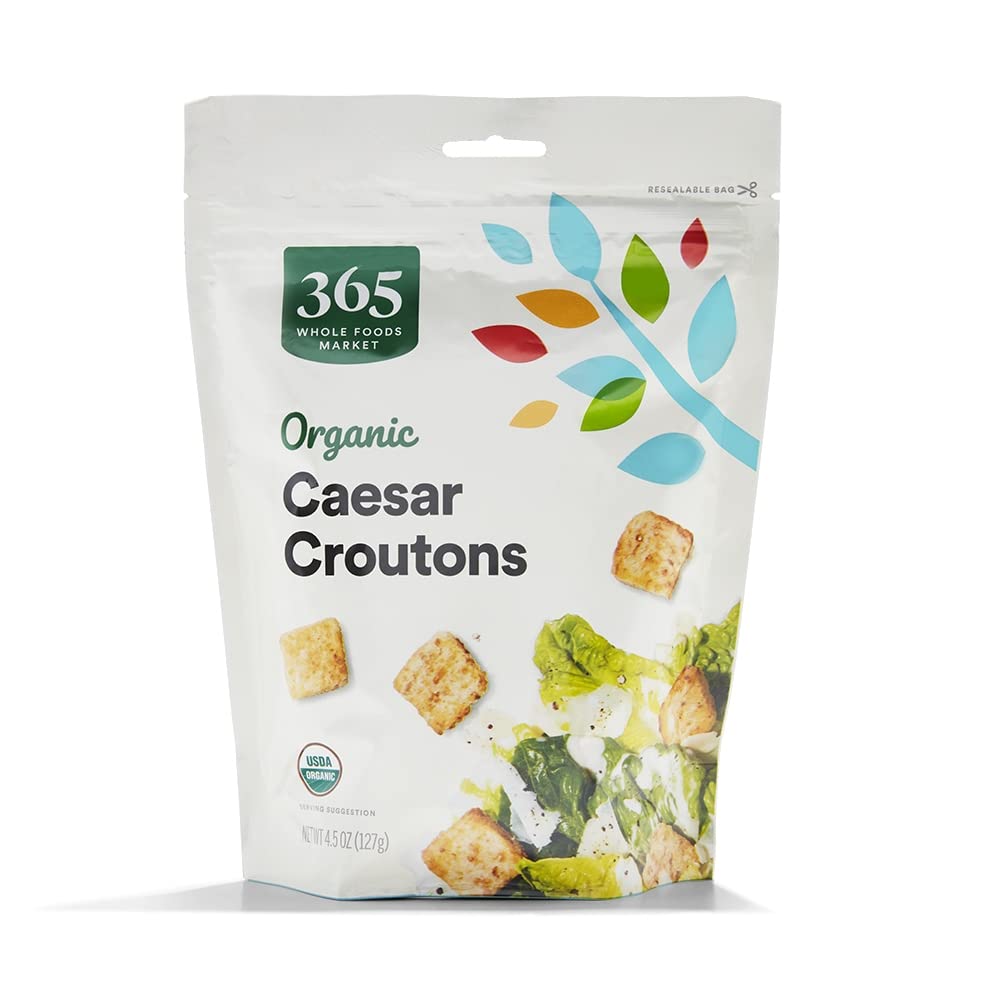 365 by Whole Foods Market Organic Caesar Croutons bag – crisp texture for salads