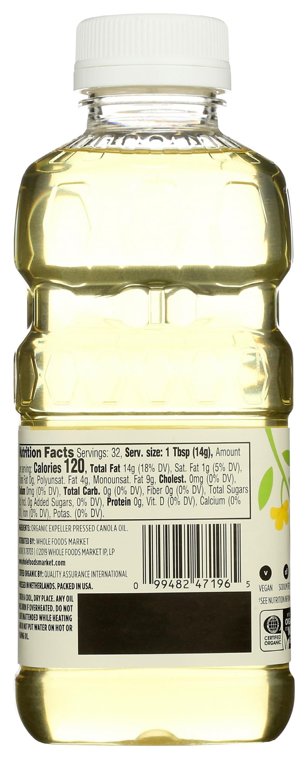 365 by Whole Foods Market organic canola oil pour for versatile cooking