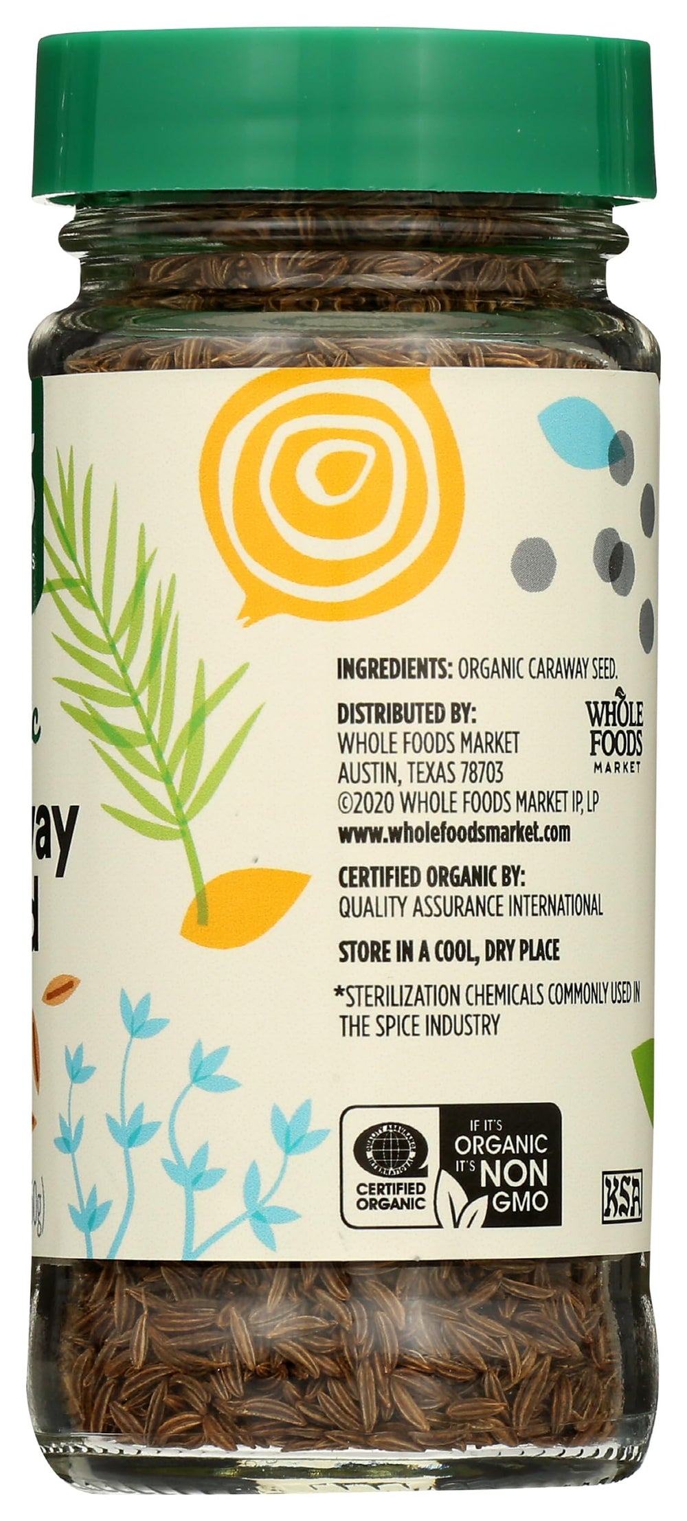 365 by Whole Foods Market caraway seed jar on a clutter-free kitchen counter
