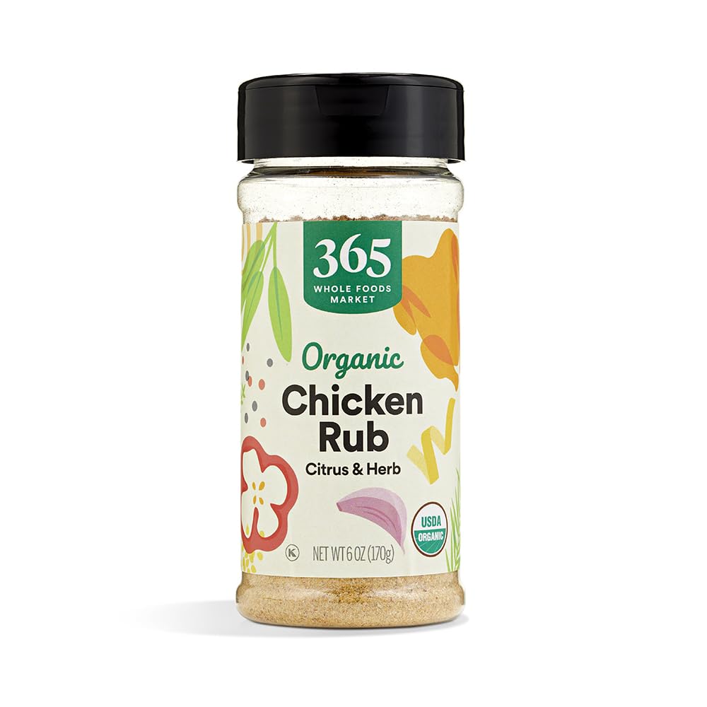 365 by Whole Foods Market Organic Chicken Spice Rub bottle ready for flavorful chicken.