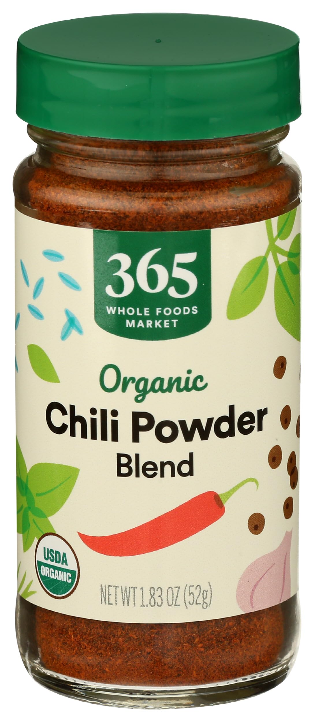 365 by Whole Foods Market Organic Chili Powder Blend packaging signals organic quality for flavorful meals