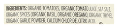 365 by Whole Foods Market organic diced tomatoes with basil closeup of ingredients and herbs