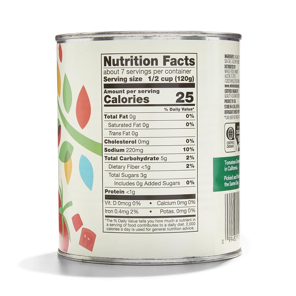 365 by Whole Foods Market organic tomatoes San Joaquin Valley ripeness enhances sauces