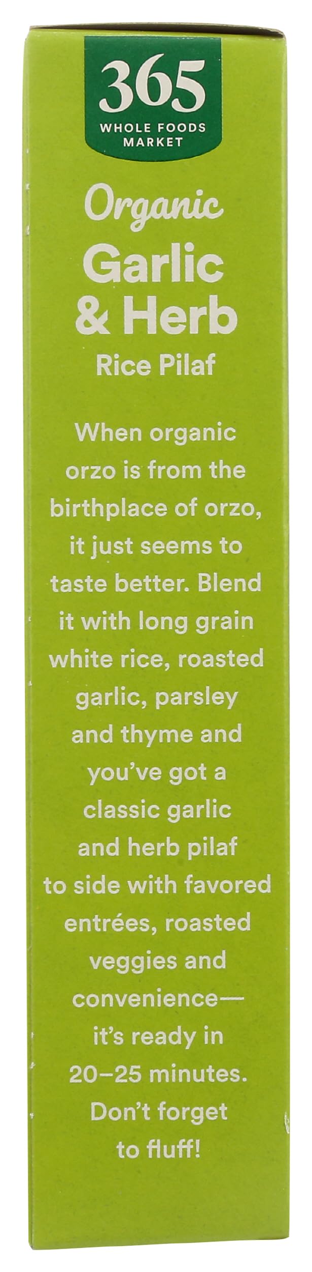 365 by Whole Foods Market garlic herb rice pilaf ingredients list on label