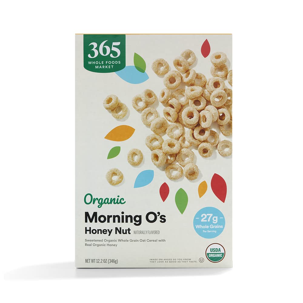 365 by Whole Foods Market cereal bowl showing organic honey and almonds for natural breakfast sweetness