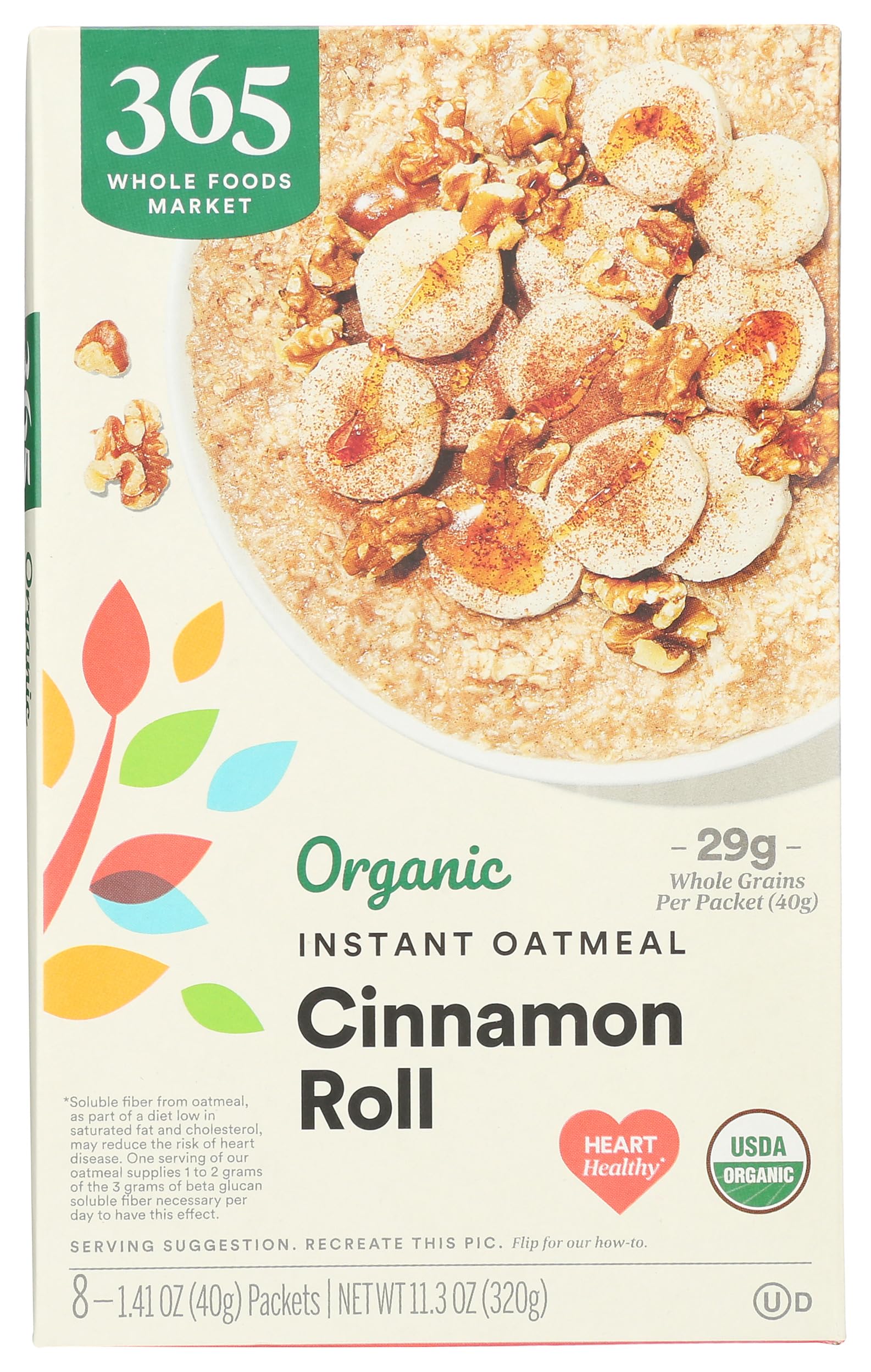 365 by Whole Foods Market organic instant oatmeal cinnamon roll packets for quick breakfasts