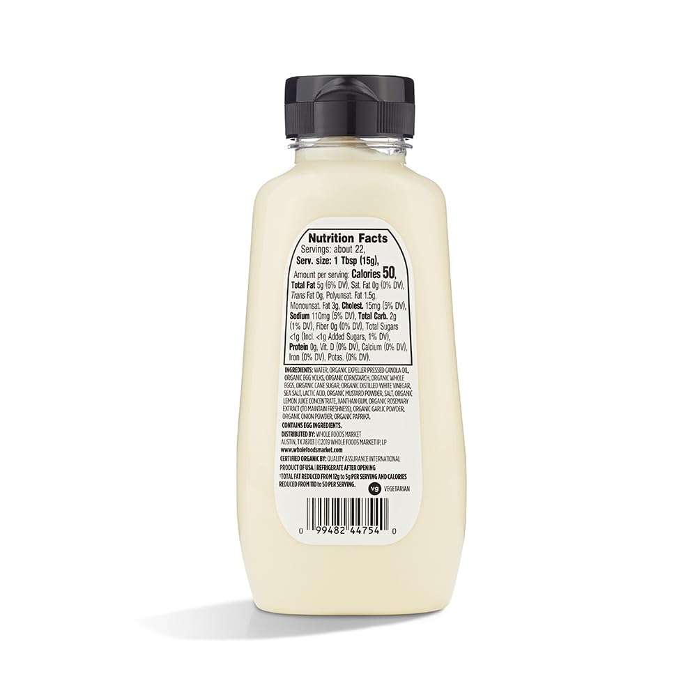 365 by Whole Foods Market Organic Light Mayo bottle on counter suggests versatile use