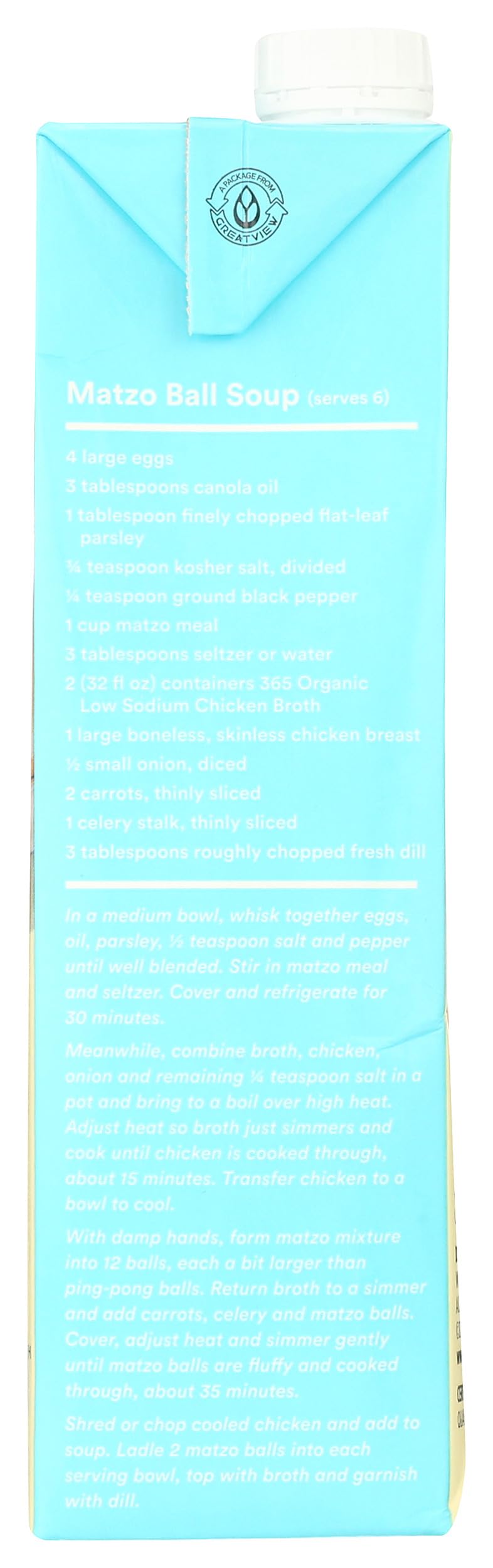 365 by Whole Foods Market resealable carton helps preserve freshness between uses.