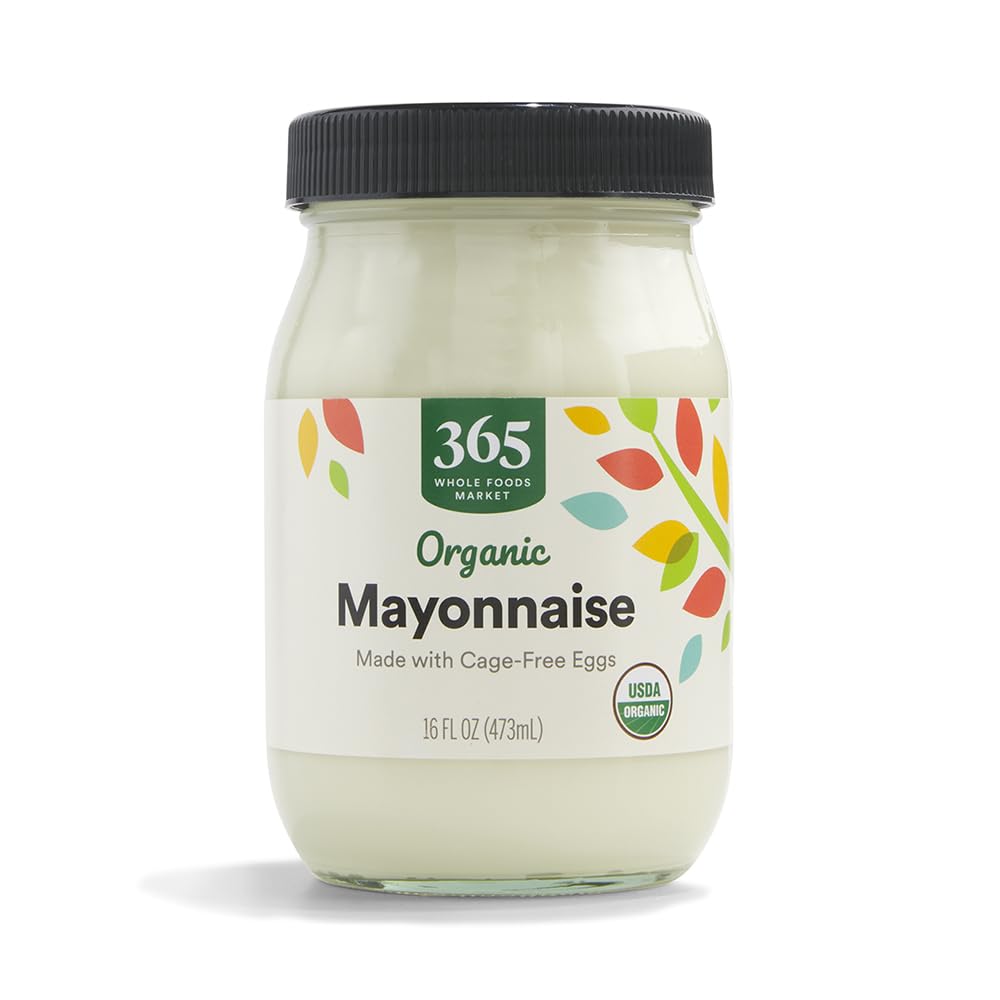 365 by Whole Foods Market organic mayonnaise bottle pouring for sandwiches