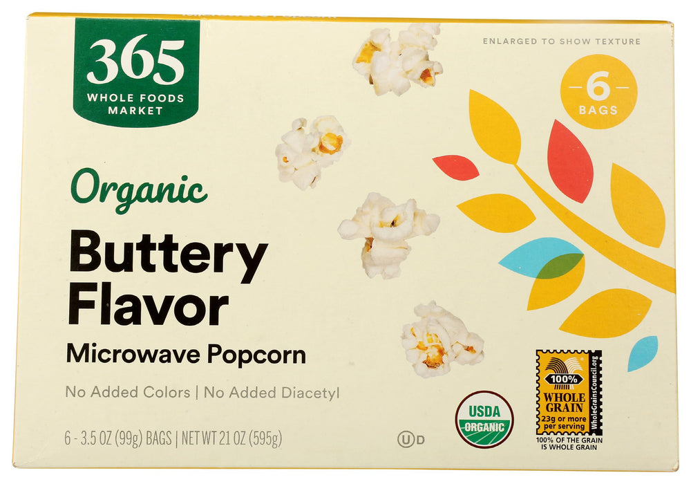 365 by Whole Foods Market organic popcorn front-pack, quick snack option