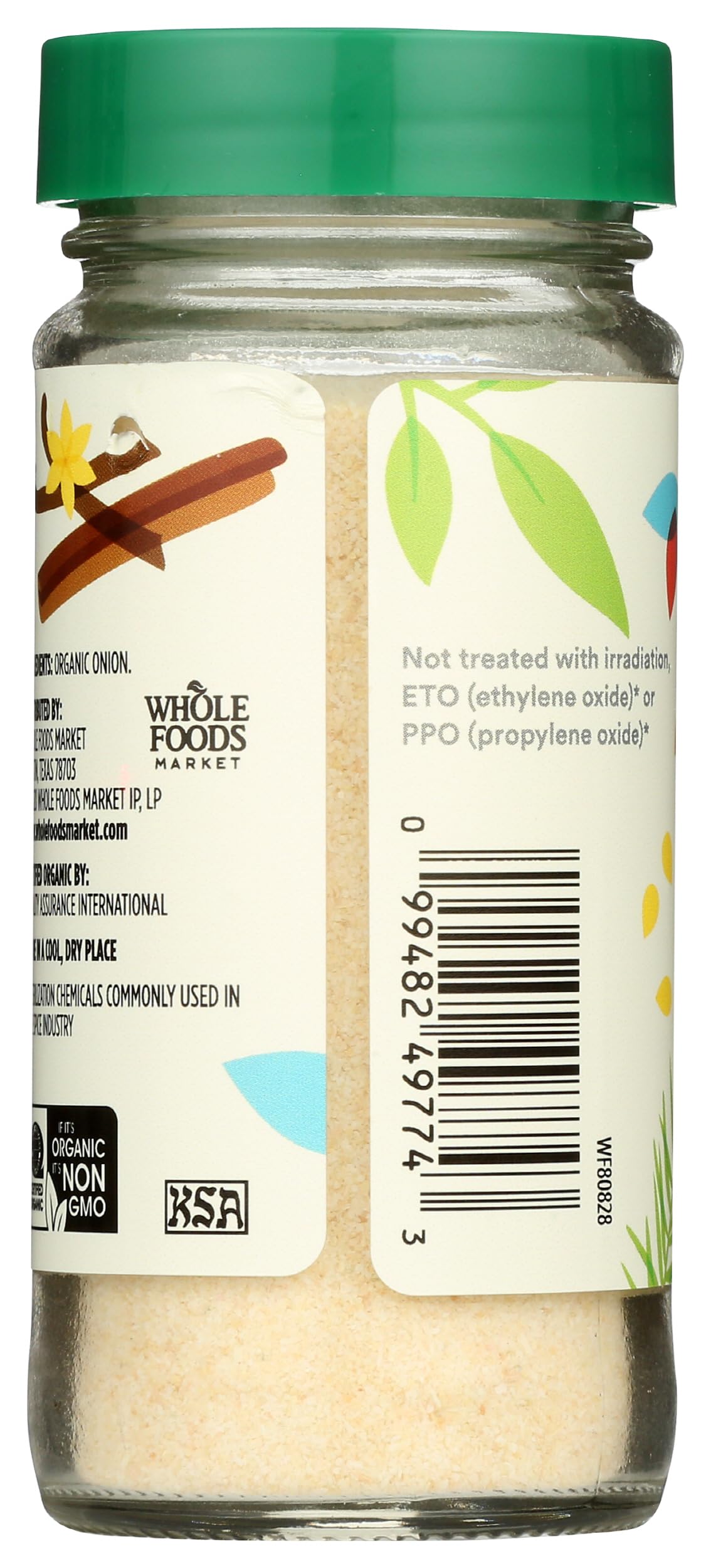 365 by Whole Foods Market Organic Onion Granules jar pour demonstrates quick, convenient seasoning.