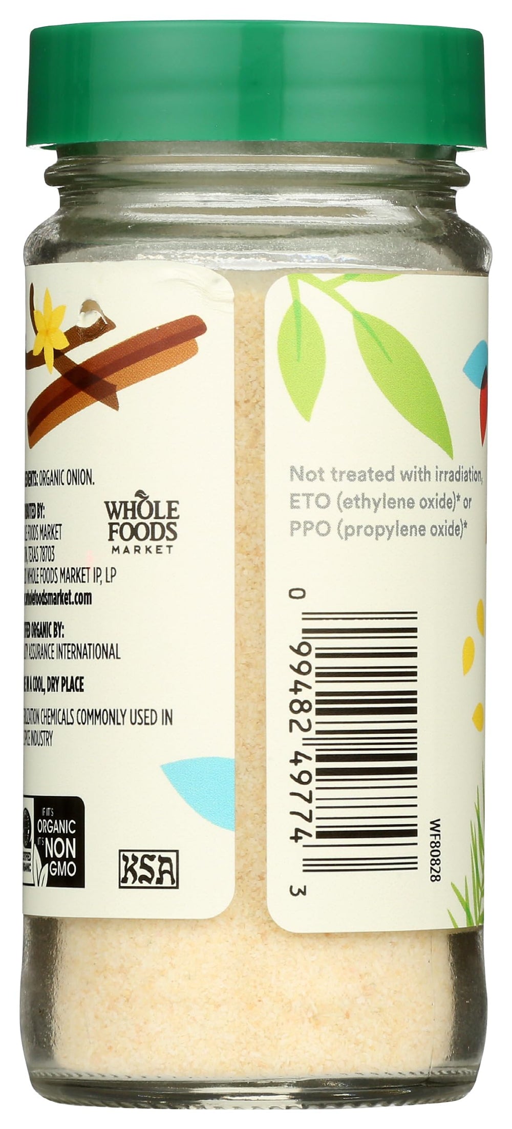 365 by Whole Foods Market Organic Onion Granules jar pour demonstrates quick, convenient seasoning.