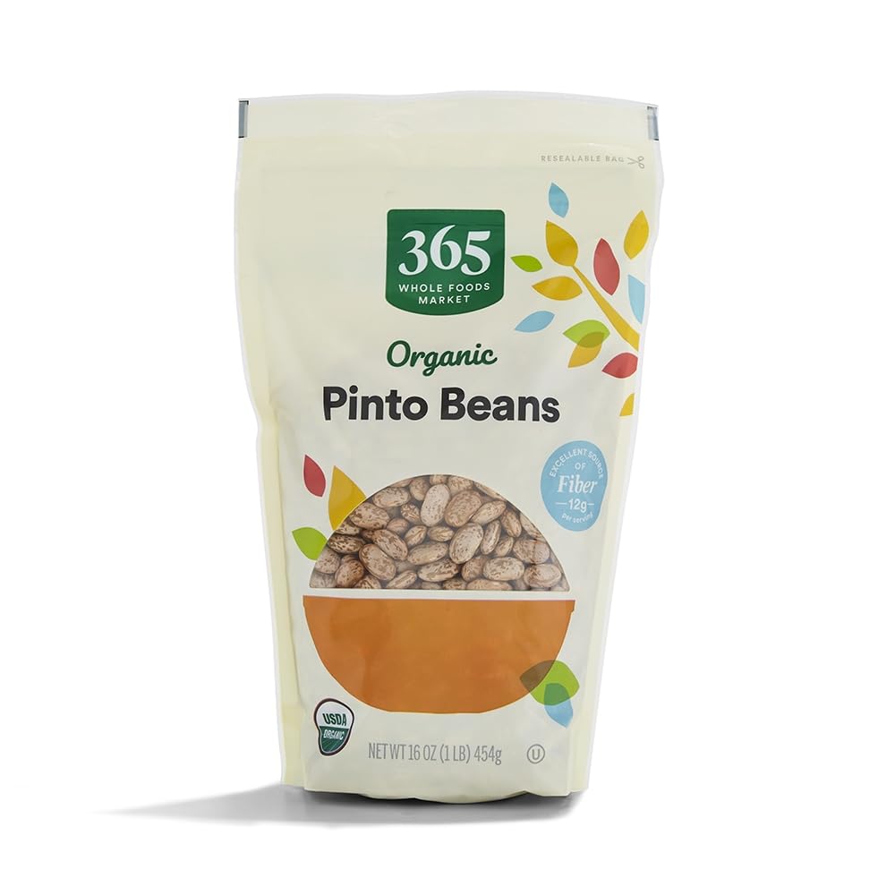 365 by Whole Foods Market organic pinto beans 16oz front view, a versatile base for meals