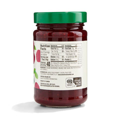 365 by Whole Foods Market organic raspberry fruit spread open jar, no artificial flavors