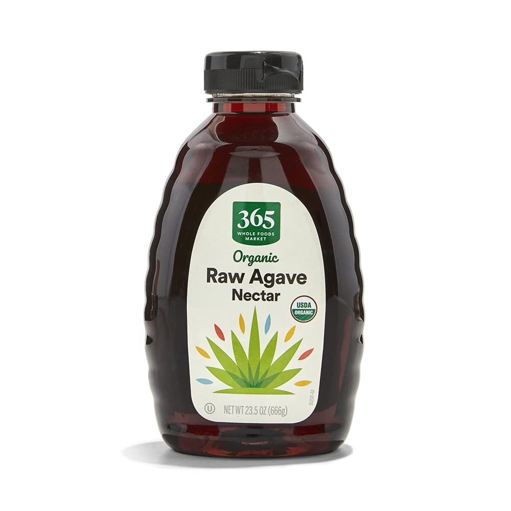 365 by Whole Foods Market Organic Raw Agave Nectar bottle for natural sweetening.